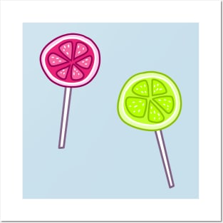 Grapefruit and Lemon Lollipops Posters and Art